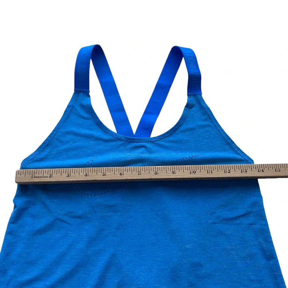 Nike Women’s Size XS Blue Dri-Fit Cut-out Logo Elastic Straps Loose Fit Tank Top
